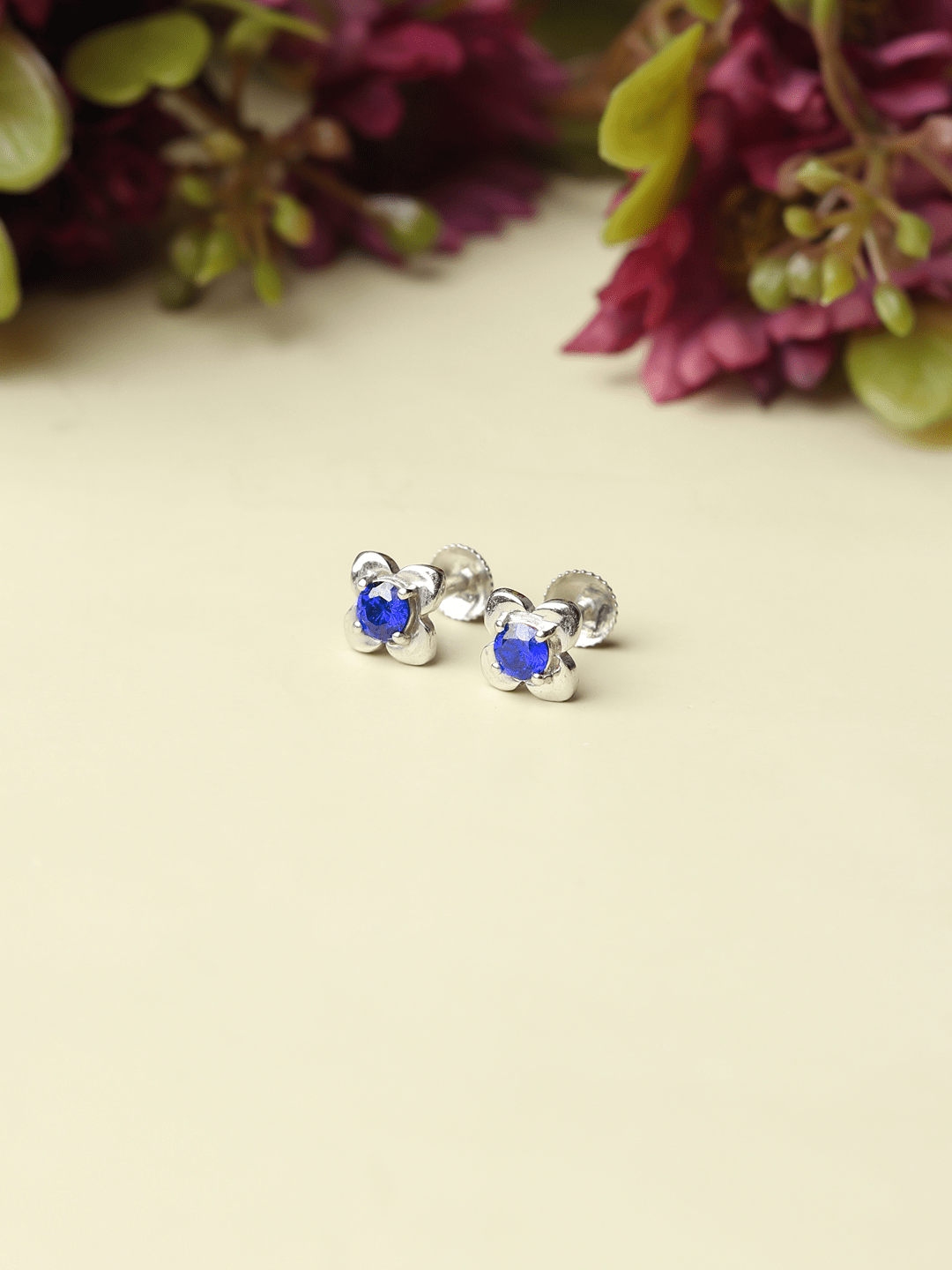 Pure Sterling Silver (92.5% purity)Precious, Beautiful and Designer Stud Earrings with cubic zirconia (AD) stones for Girls and Women