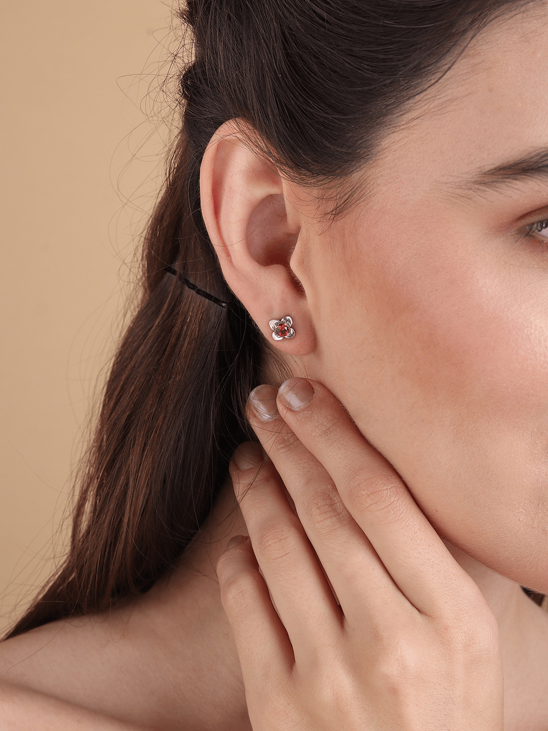 Pure Sterling Silver (92.5% purity)Precious, Beautiful and Designer Stud Earrings with cubic zirconia (AD) stones for Girls and Women