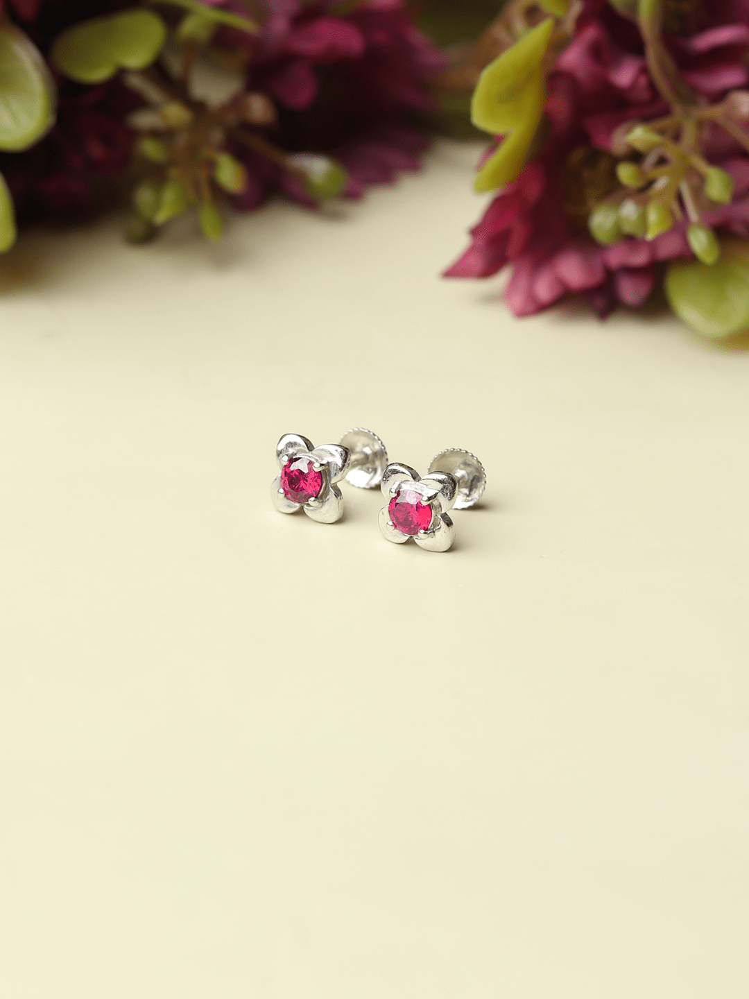 Pure Sterling Silver (92.5% purity)Precious, Beautiful and Designer Stud Earrings with cubic zirconia (AD) stones for Girls and Women