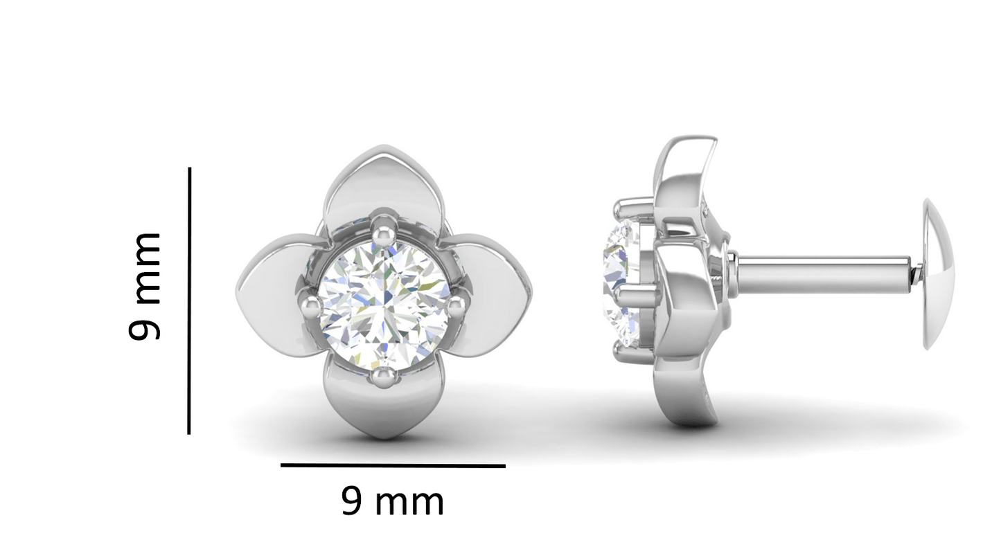 Pure Sterling Silver (92.5% purity)Precious, Beautiful and Designer Stud Earrings with cubic zirconia (AD) stones for Girls and Women