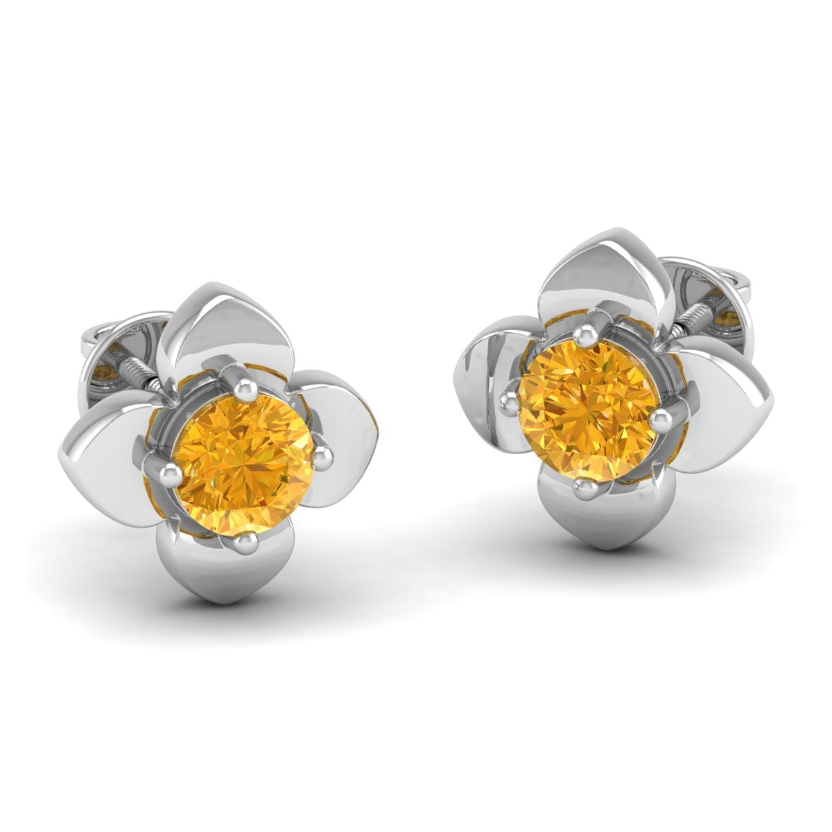 Pure Sterling Silver (92.5% purity)Precious, Beautiful and Designer Stud Earrings with cubic zirconia (AD) stones for Girls and Women