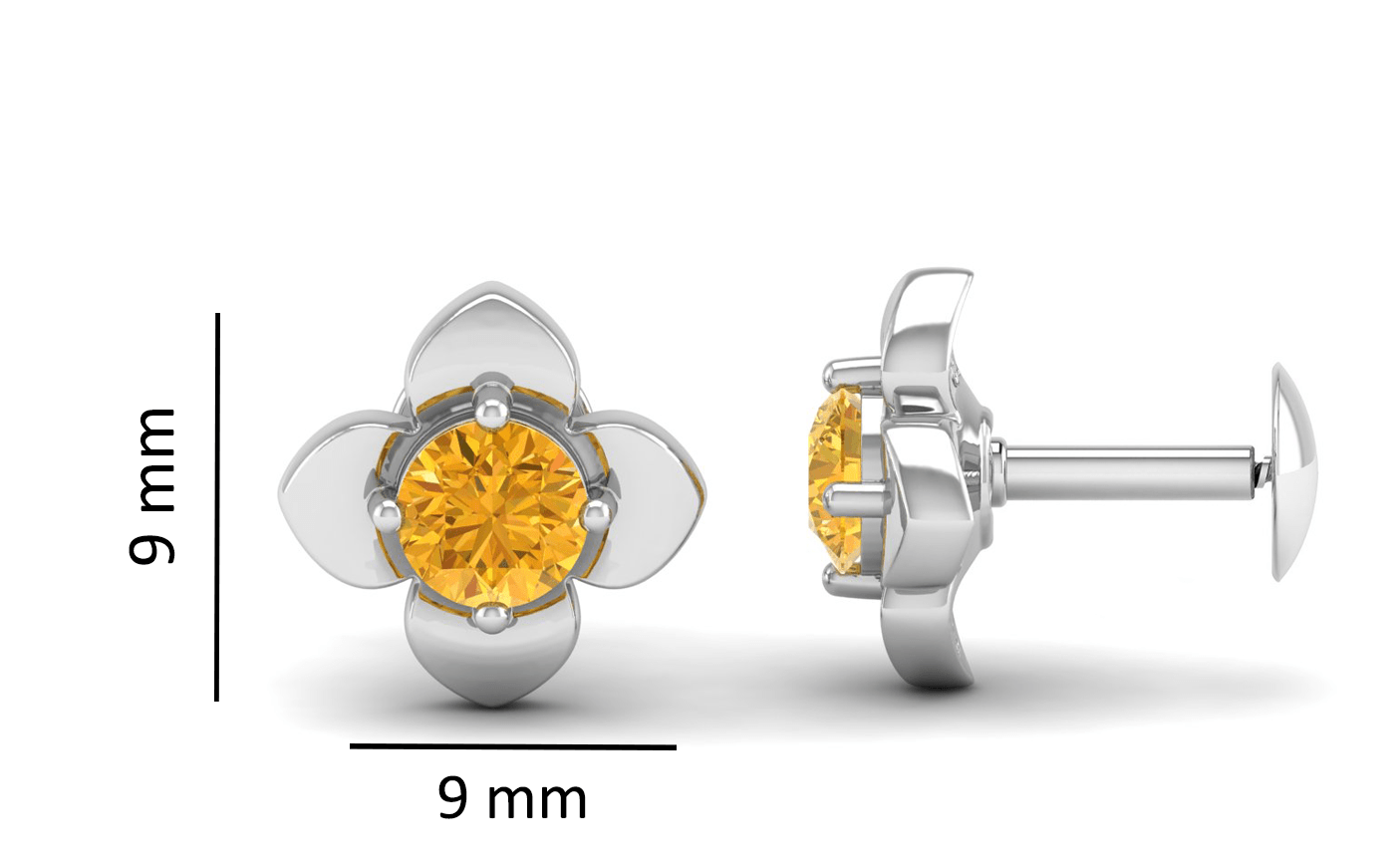Pure Sterling Silver (92.5% purity)Precious, Beautiful and Designer Stud Earrings with cubic zirconia (AD) stones for Girls and Women