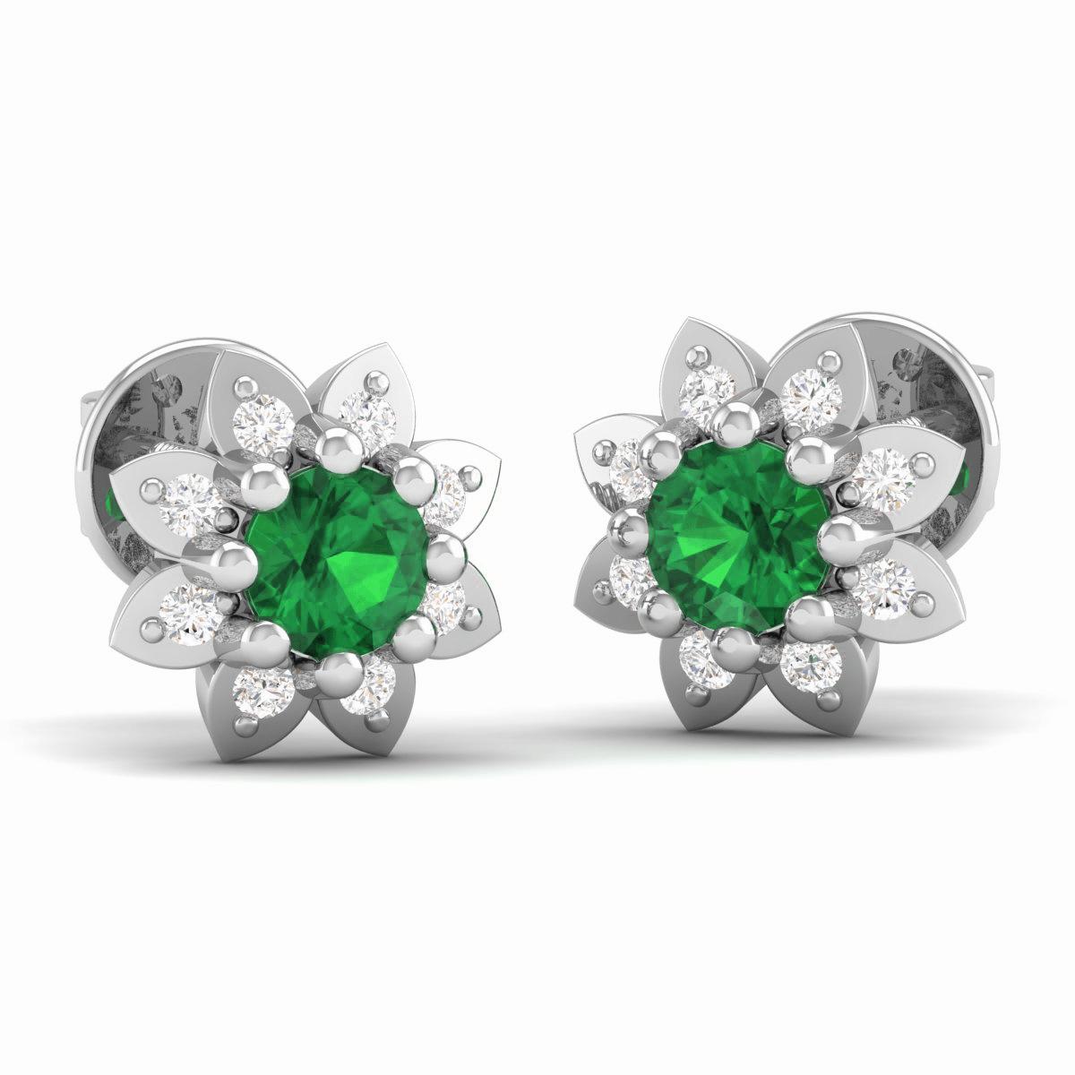Pure Sterling Silver (92.5% purity)Precious, Beautiful and Designer Stud Earrings with cubic zirconia (AD) stones for Girls and Women