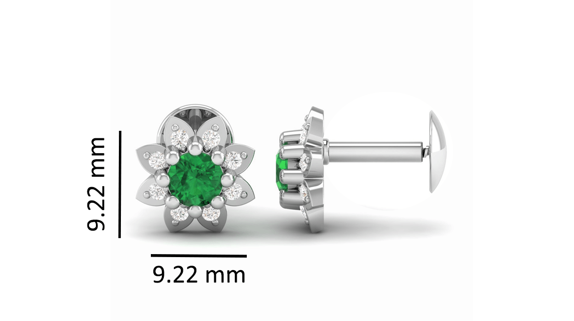 Pure Sterling Silver (92.5% purity)Precious, Beautiful and Designer Stud Earrings with cubic zirconia (AD) stones for Girls and Women