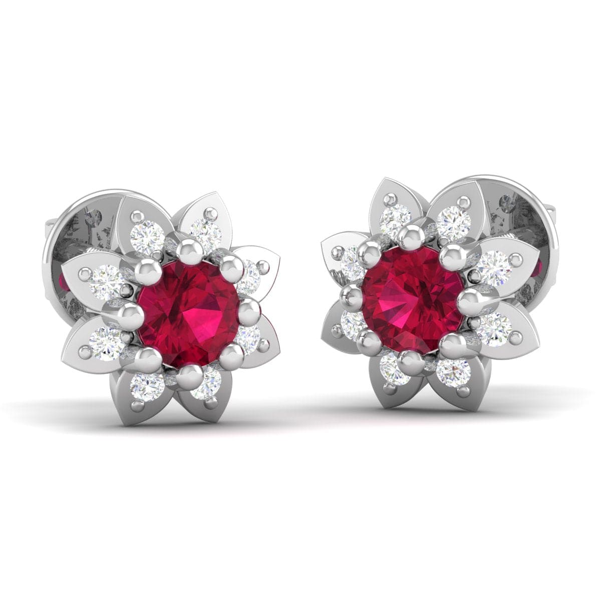 Pure Sterling Silver (92.5% purity)Precious, Beautiful and Designer Stud Earrings with cubic zirconia (AD) stones for Girls and Women