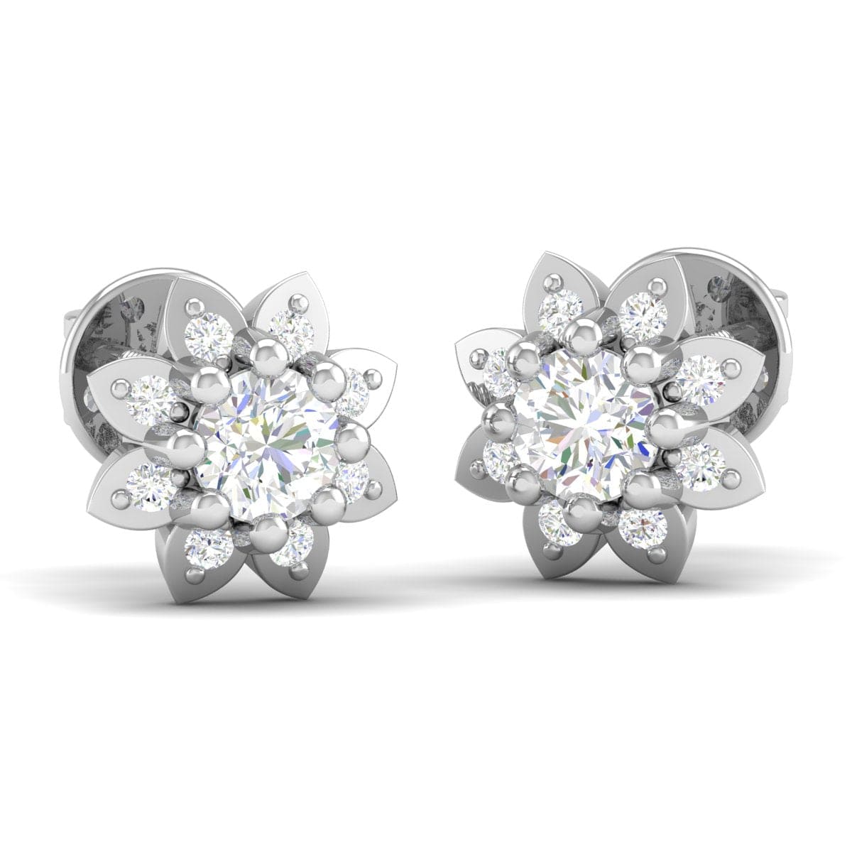 Pure Sterling Silver (92.5% purity)Precious, Beautiful and Designer Stud Earrings with cubic zirconia (AD) stones for Girls and Women