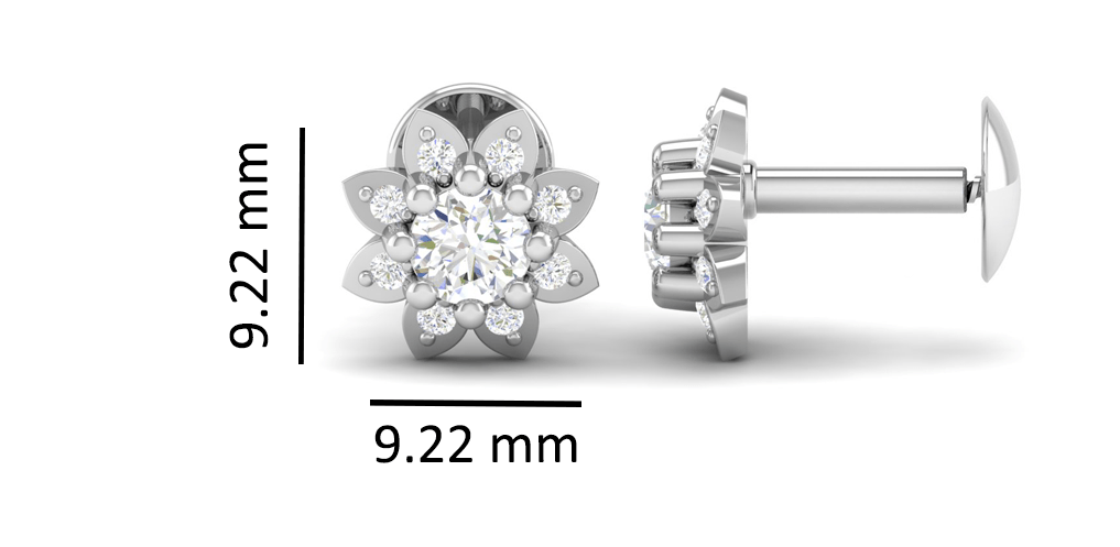 Pure Sterling Silver (92.5% purity)Precious, Beautiful and Designer Stud Earrings with cubic zirconia (AD) stones for Girls and Women