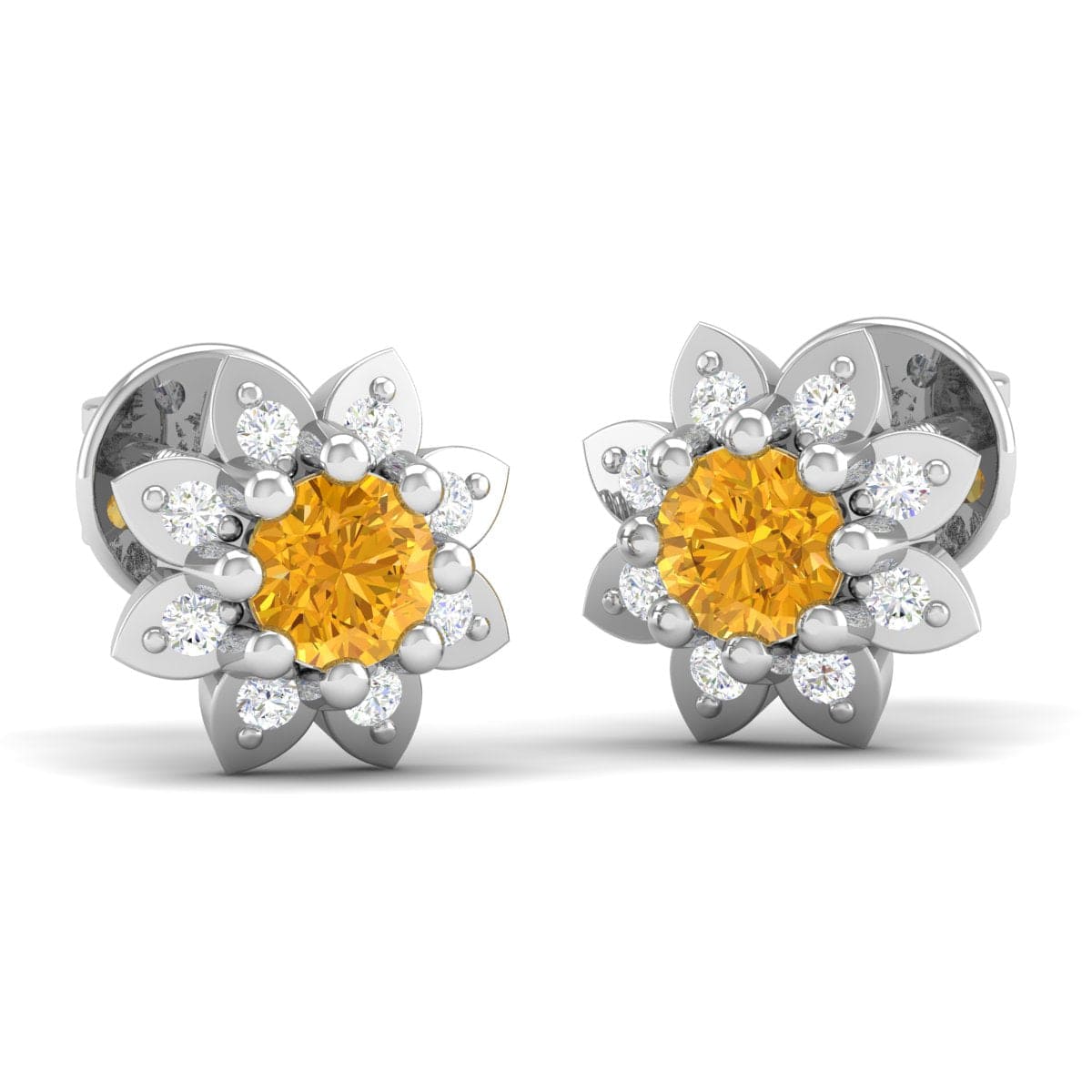 Pure Sterling Silver (92.5% purity)Precious, Beautiful and Designer Stud Earrings with cubic zirconia (AD) stones for Girls and Women