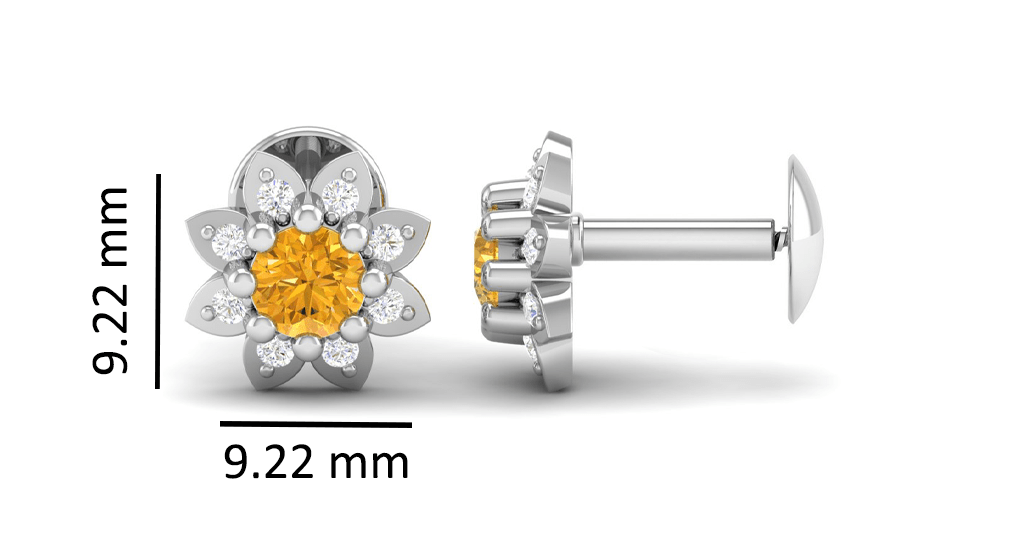 Pure Sterling Silver (92.5% purity)Precious, Beautiful and Designer Stud Earrings with cubic zirconia (AD) stones for Girls and Women