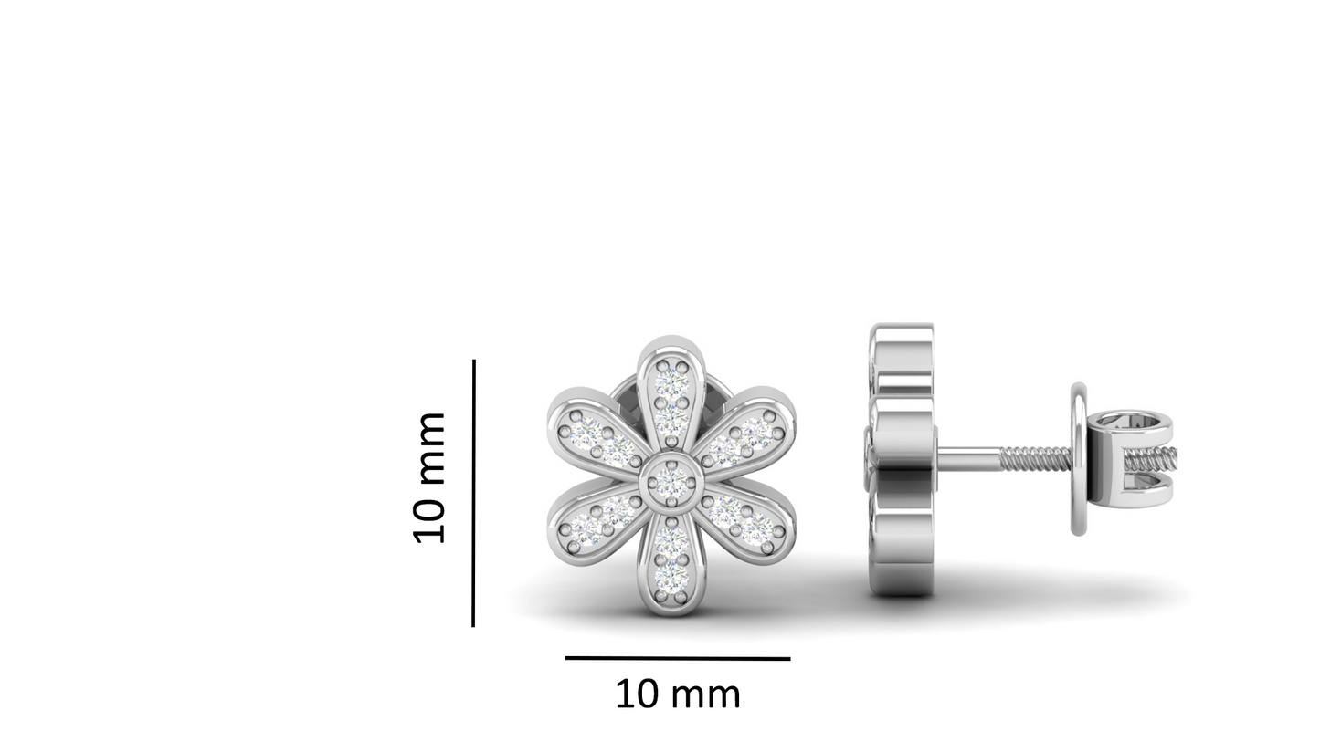 Pure Sterling Silver (92.5% purity)Precious, Beautiful and Designer Stud Earrings with cubic zirconia (AD) stones for Girls and Women
