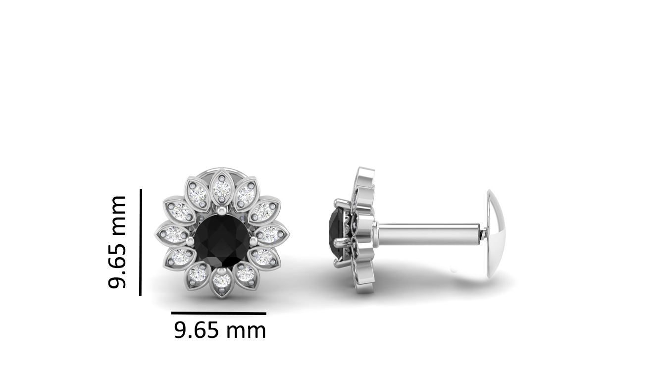Pure Sterling Silver (92.5% purity)Precious, Beautiful and Designer Stud Earrings with cubic zirconia (AD) stones for Girls and Women