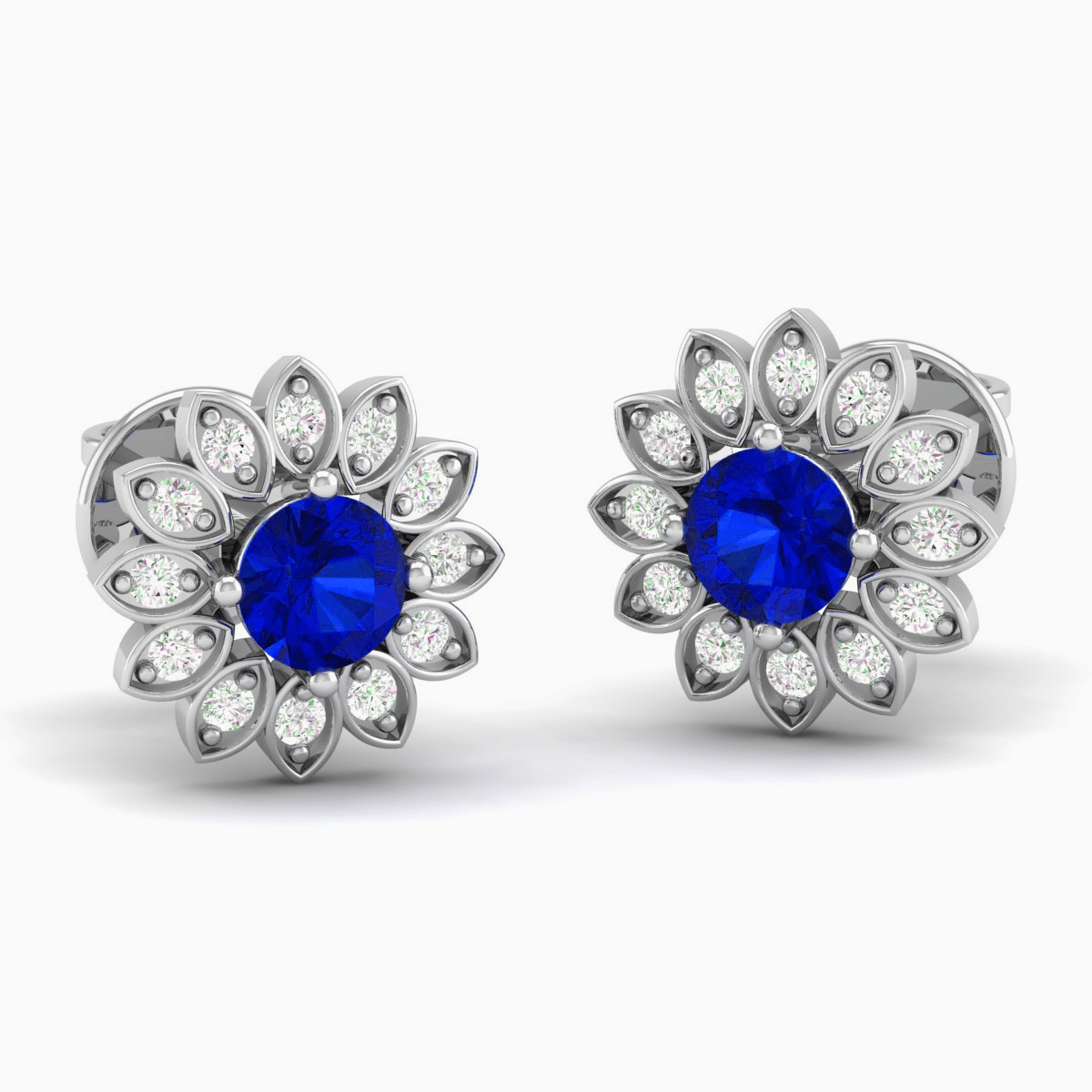 Pure Sterling Silver (92.5% purity)Precious, Beautiful and Designer Stud Earrings with cubic zirconia (AD) stones for Girls and Women