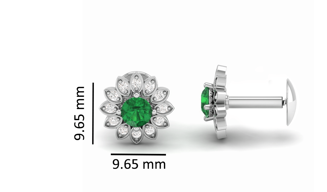 Pure Sterling Silver (92.5% purity)Precious, Beautiful and Designer Stud Earrings with cubic zirconia (AD) stones for Girls and Women