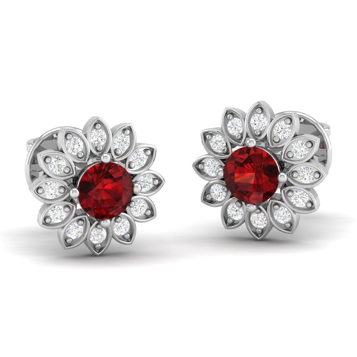 Pure Sterling Silver (92.5% purity)Precious, Beautiful and Designer Stud Earrings with cubic zirconia (AD) stones for Girls and Women