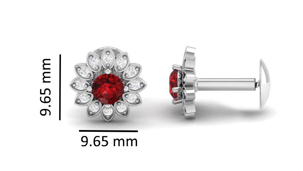 Pure Sterling Silver (92.5% purity)Precious, Beautiful and Designer Stud Earrings with cubic zirconia (AD) stones for Girls and Women