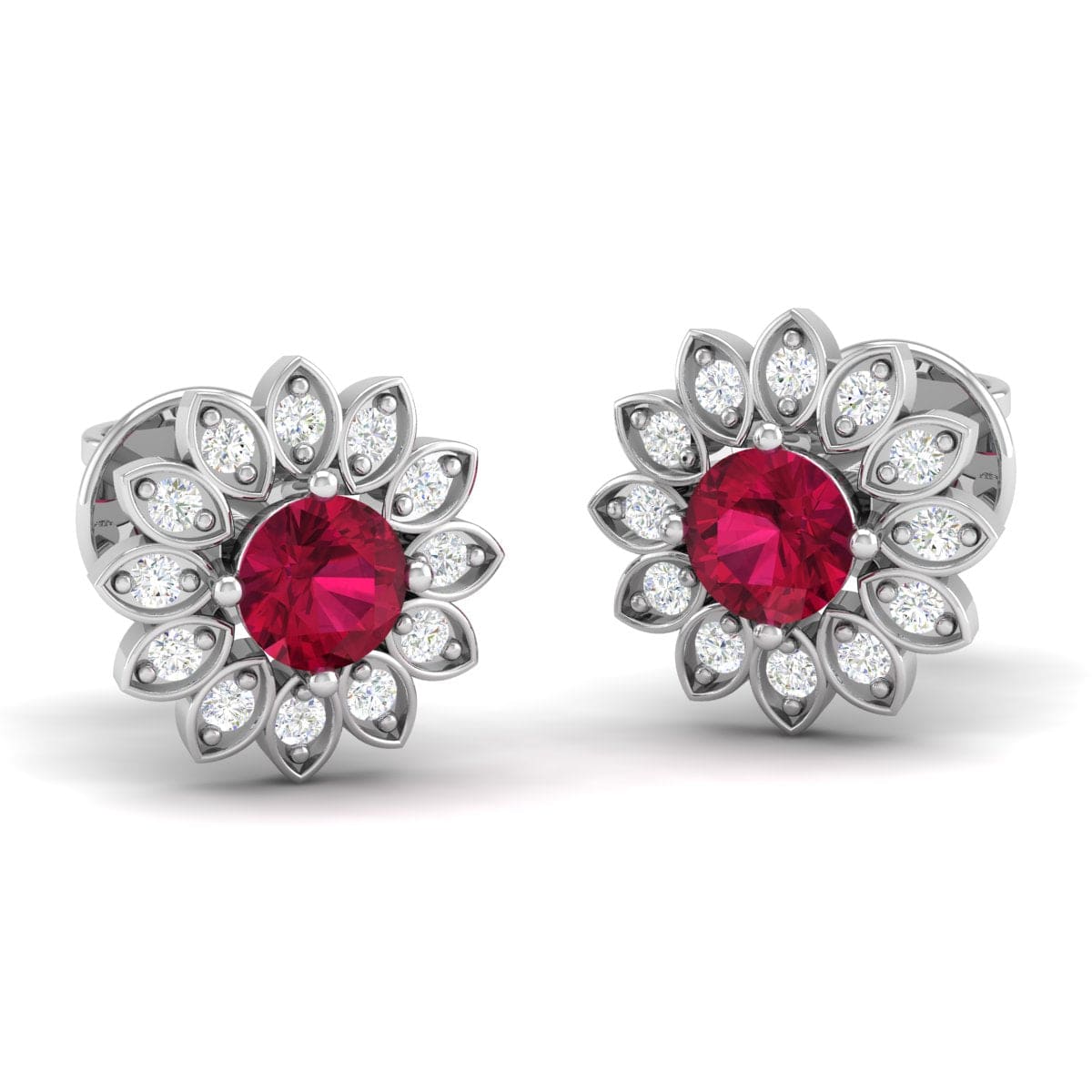 Pure Sterling Silver (92.5% purity)Precious, Beautiful and Designer Stud Earrings with cubic zirconia (AD) stones for Girls and Women