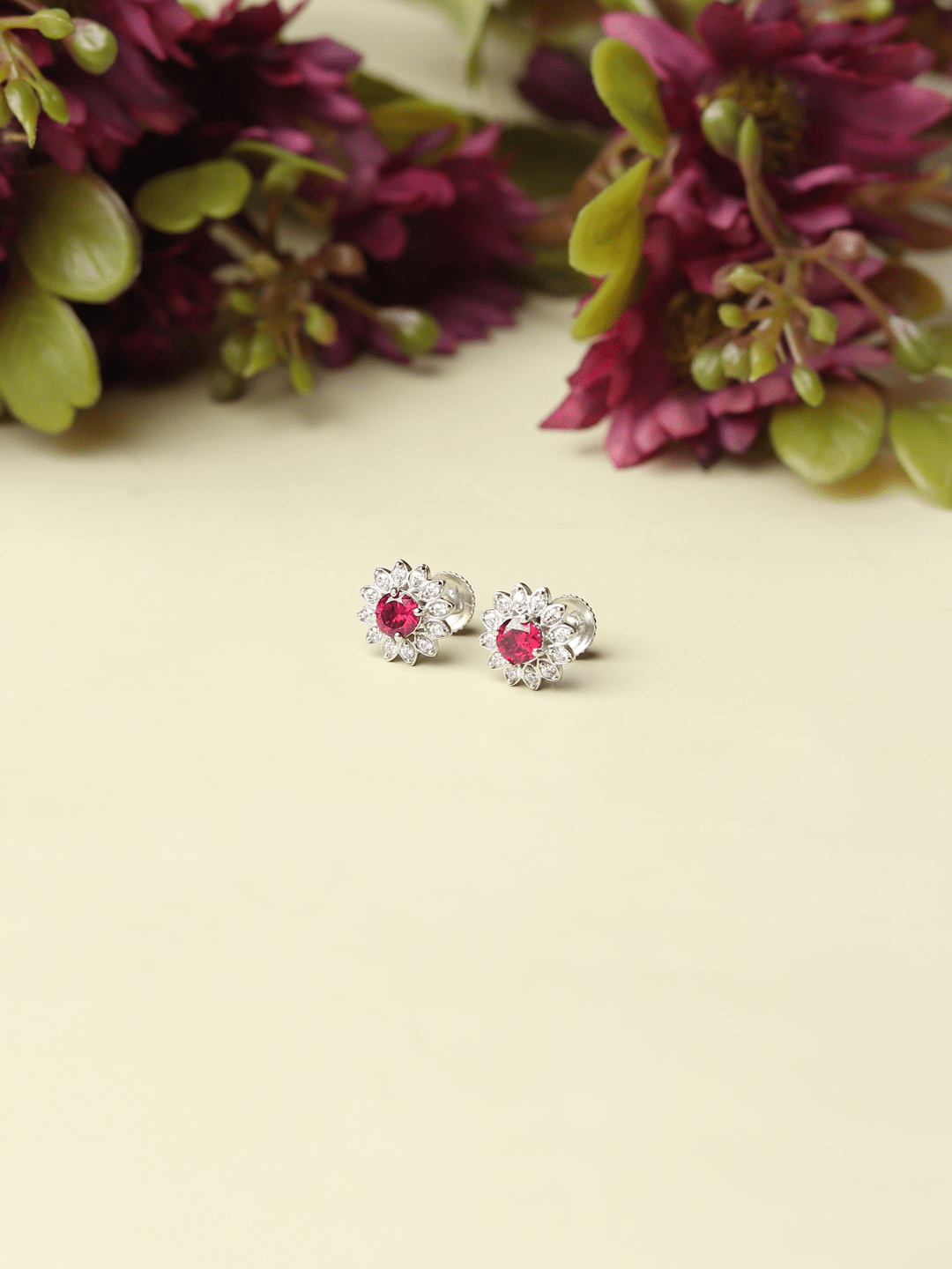 Pure Sterling Silver (92.5% purity)Precious, Beautiful and Designer Stud Earrings with cubic zirconia (AD) stones for Girls and Women