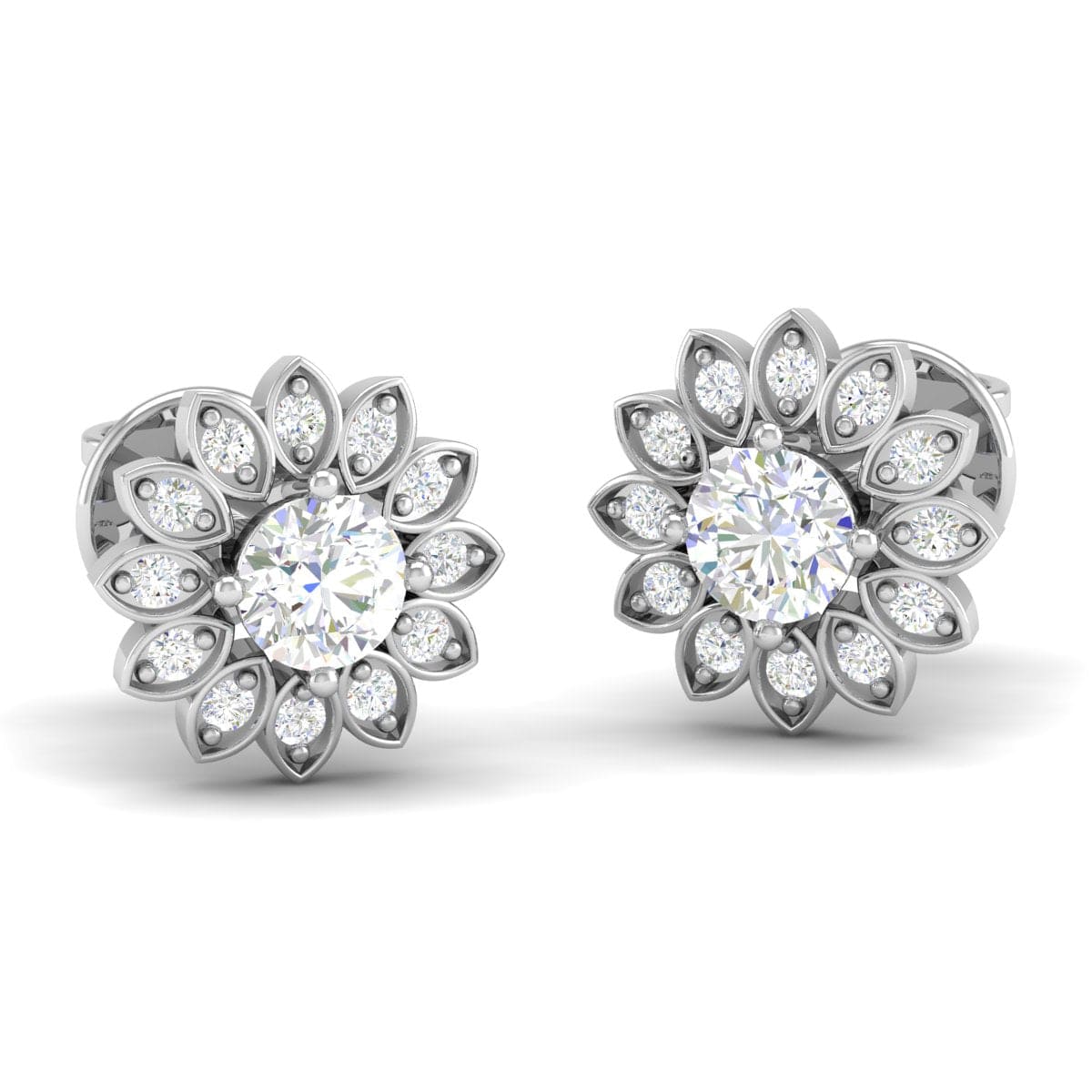 Pure Sterling Silver (92.5% purity)Precious, Beautiful and Designer Stud Earrings with cubic zirconia (AD) stones for Girls and Women