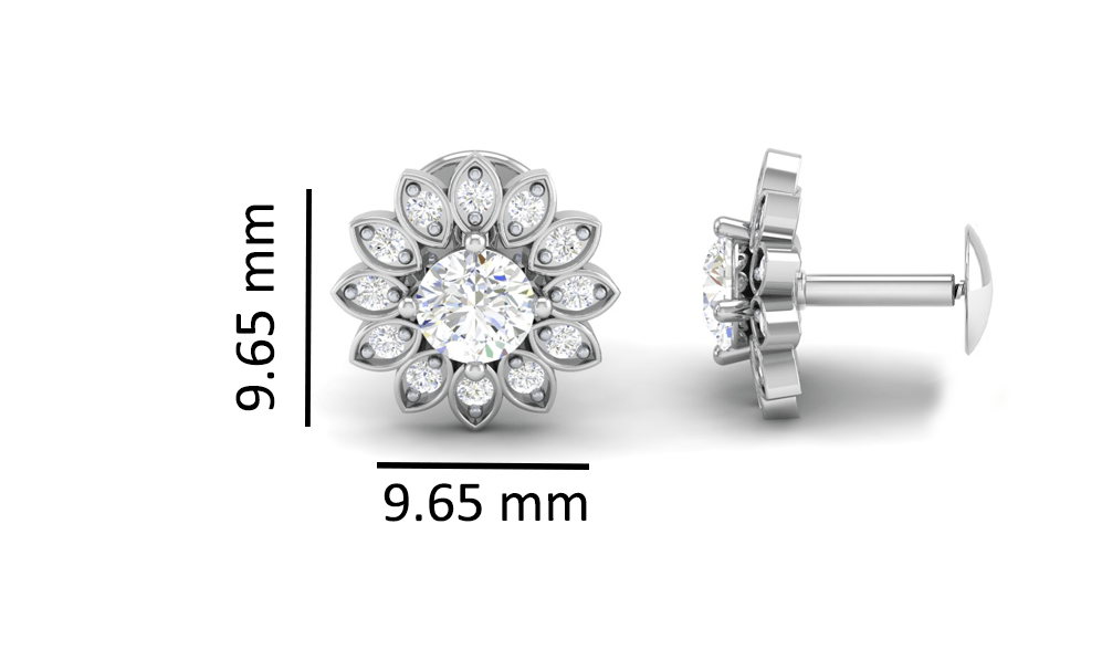 Pure Sterling Silver (92.5% purity)Precious, Beautiful and Designer Stud Earrings with cubic zirconia (AD) stones for Girls and Women