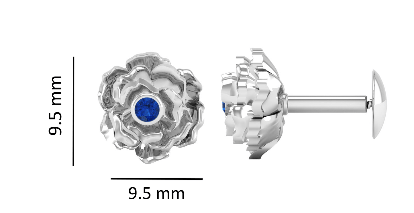Pure Sterling Silver (92.5% purity)Precious, Beautiful and Designer Stud Earrings with cubic zirconia (AD) stones for Girls and Women