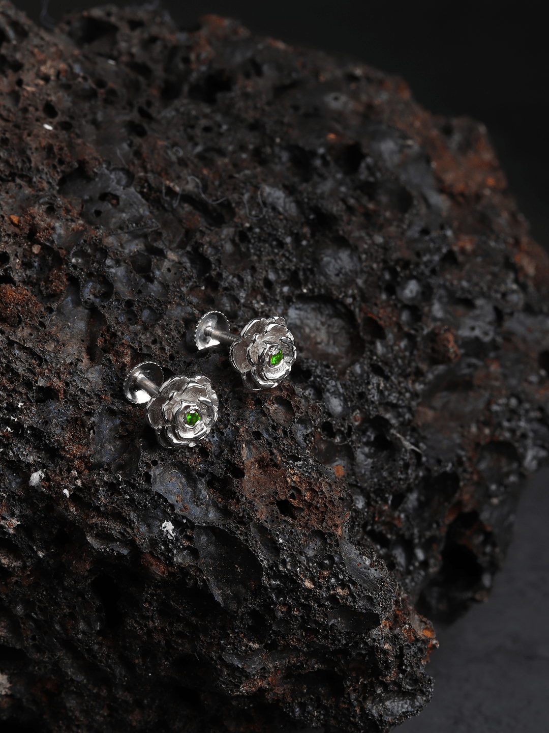 Pure Sterling Silver (92.5% purity)Precious, Beautiful and Designer Stud Earrings with cubic zirconia (AD) stones for Girls and Women