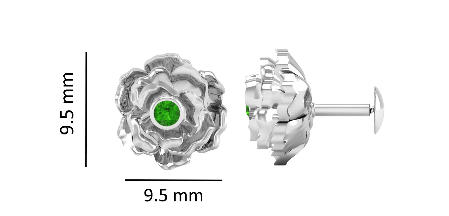 Pure Sterling Silver (92.5% purity)Precious, Beautiful and Designer Stud Earrings with cubic zirconia (AD) stones for Girls and Women