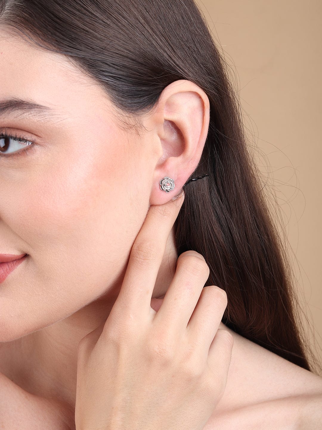 Pure Sterling Silver (92.5% purity)Precious, Beautiful and Designer Stud Earrings with cubic zirconia (AD) stones for Girls and Women