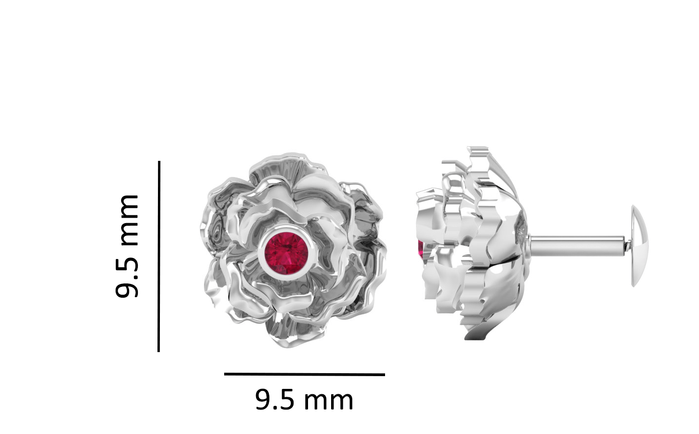 Pure Sterling Silver (92.5% purity)Precious, Beautiful and Designer Stud Earrings with cubic zirconia (AD) stones for Girls and Women