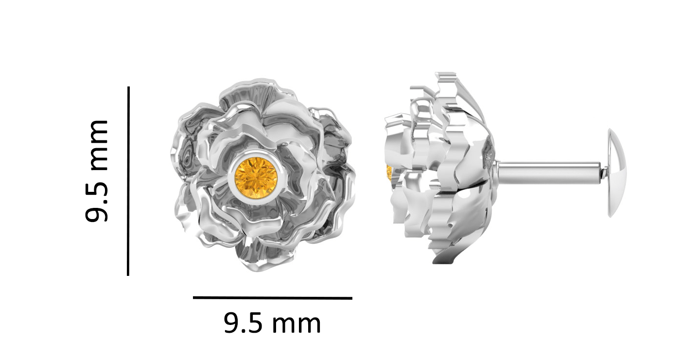 Pure Sterling Silver (92.5% purity)Precious, Beautiful and Designer Stud Earrings with cubic zirconia (AD) stones for Girls and Women