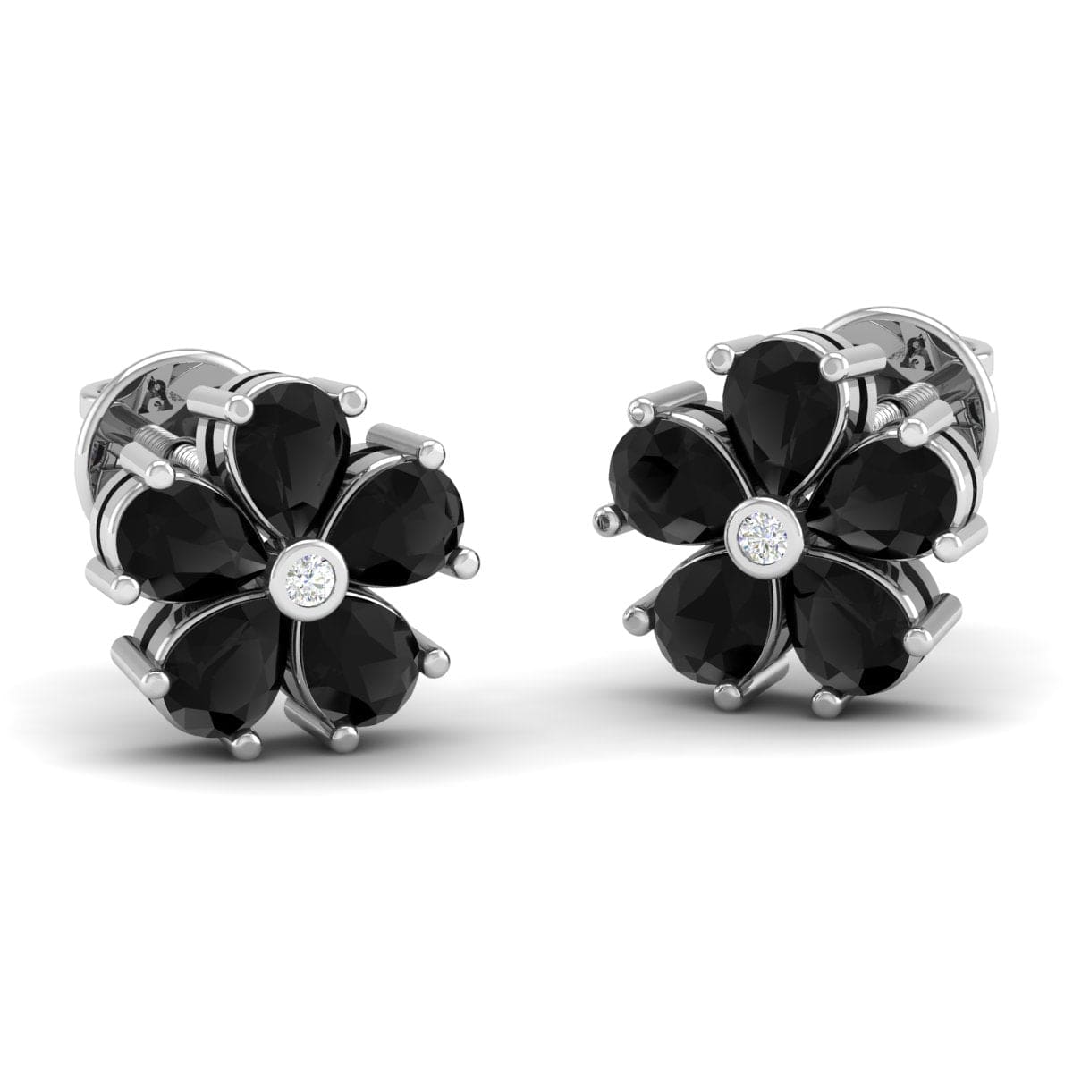 Pure Sterling Silver (92.5% purity)Precious, Beautiful and Designer Stud Earrings with cubic zirconia (AD) stones for Girls and Women
