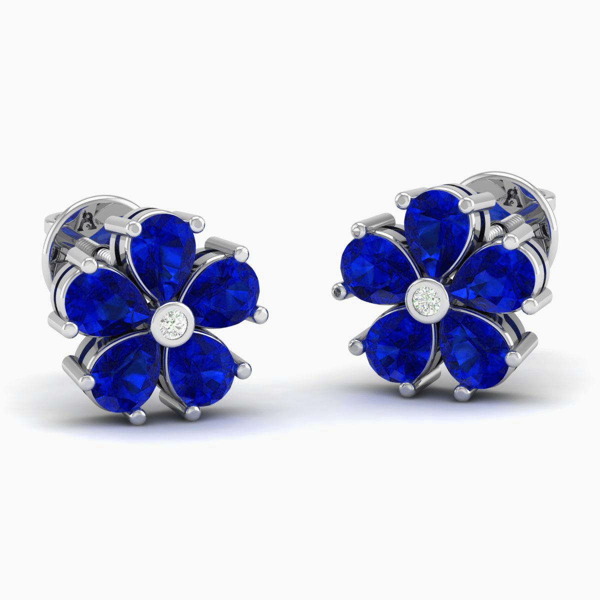 Pure Sterling Silver (92.5% purity)Precious, Beautiful and Designer Stud Earrings with cubic zirconia (AD) stones for Girls and Women
