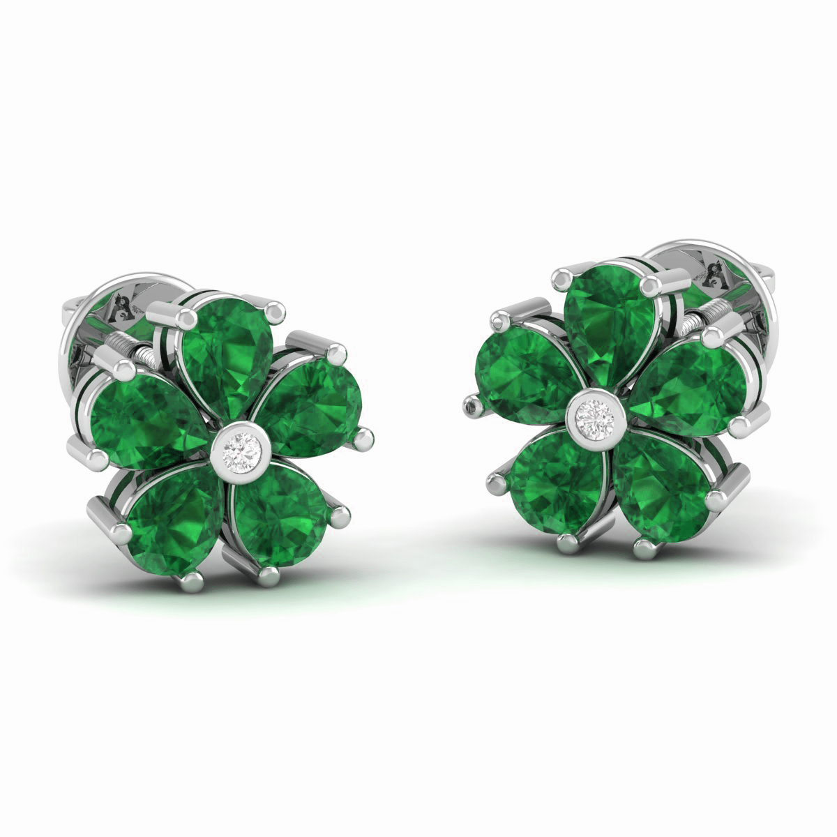 Pure Sterling Silver (92.5% purity)Precious, Beautiful and Designer Stud Earrings with cubic zirconia (AD) stones for Girls and Women