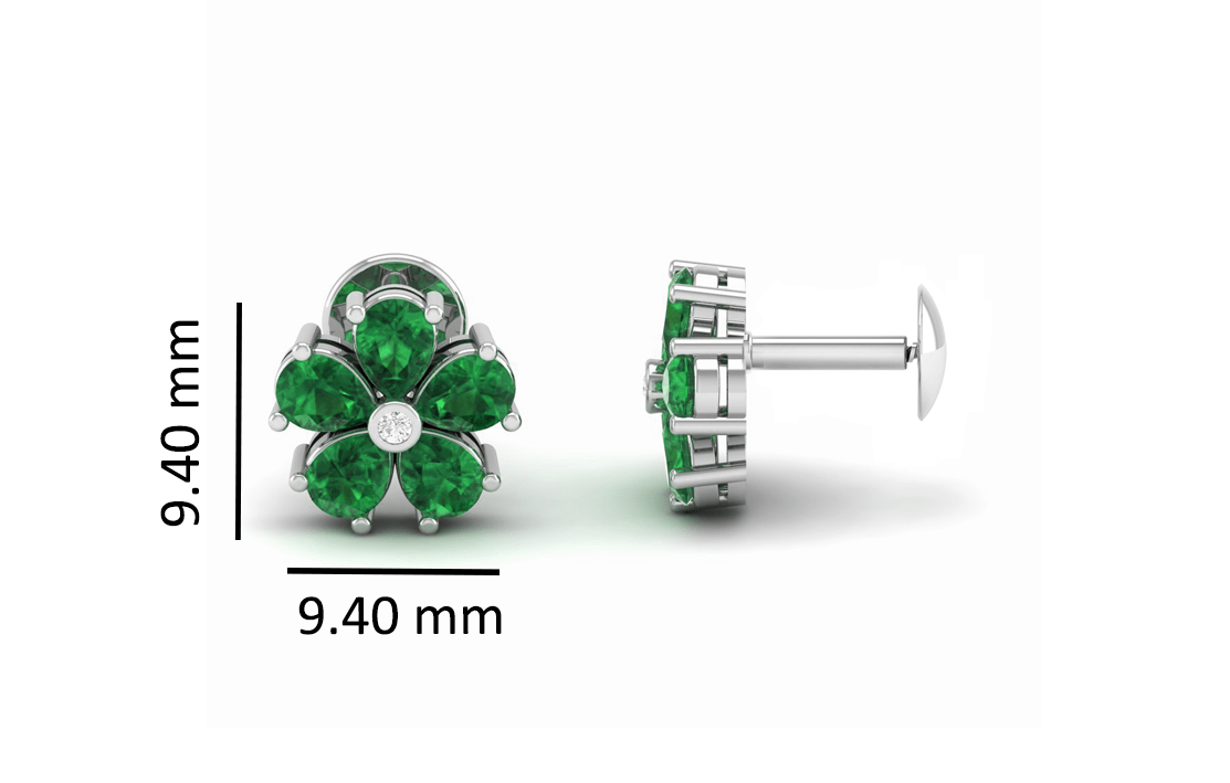 Pure Sterling Silver (92.5% purity)Precious, Beautiful and Designer Stud Earrings with cubic zirconia (AD) stones for Girls and Women