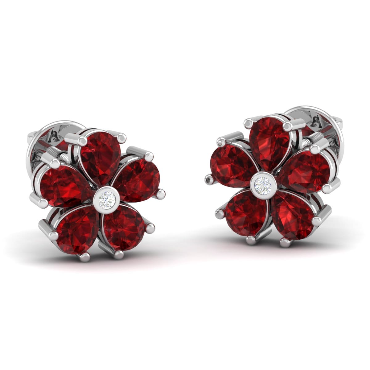 Pure Sterling Silver (92.5% purity)Precious, Beautiful and Designer Stud Earrings with cubic zirconia (AD) stones for Girls and Women