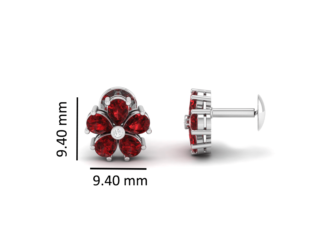 Pure Sterling Silver (92.5% purity)Precious, Beautiful and Designer Stud Earrings with cubic zirconia (AD) stones for Girls and Women