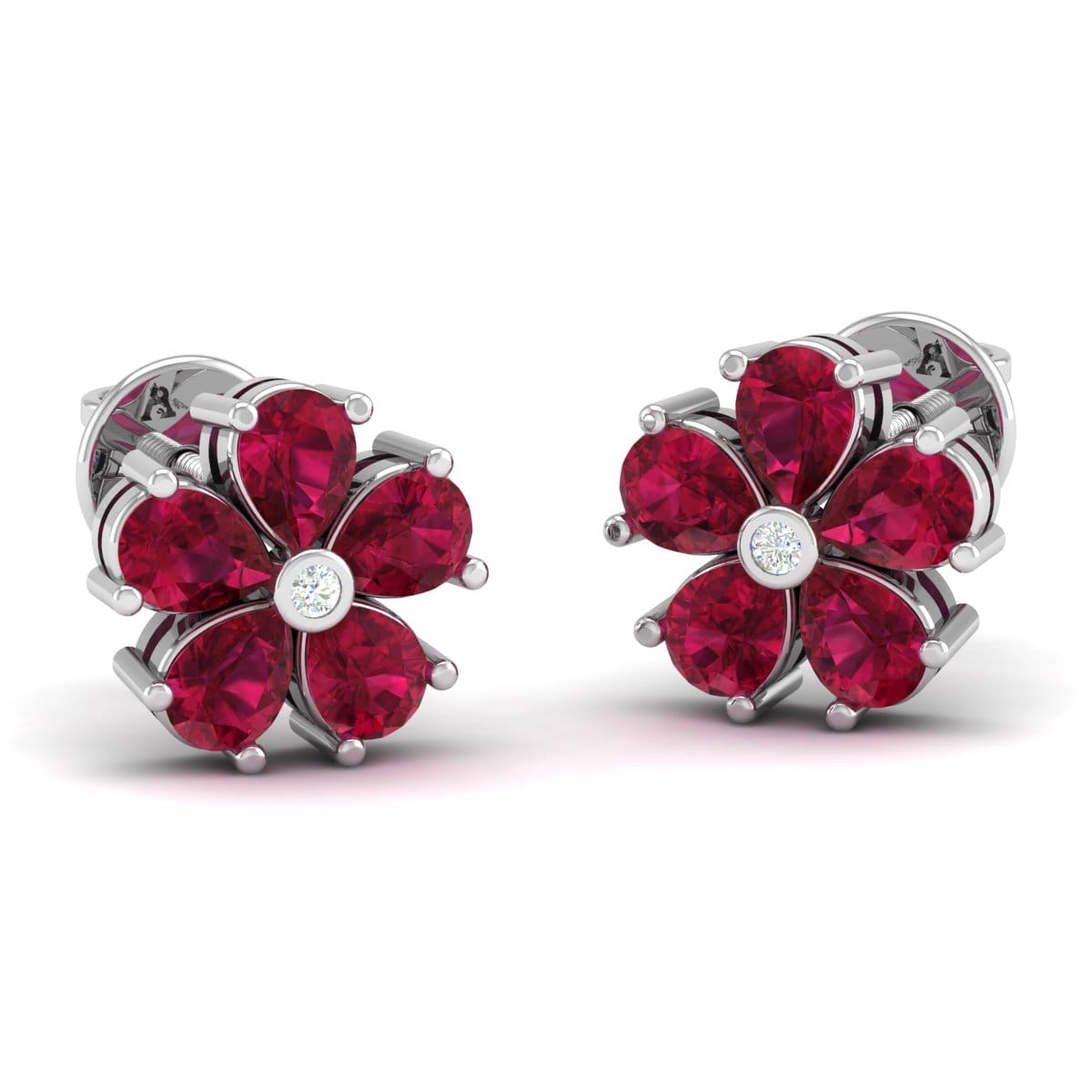 Pure Sterling Silver (92.5% purity)Precious, Beautiful and Designer Stud Earrings with cubic zirconia (AD) stones for Girls and Women