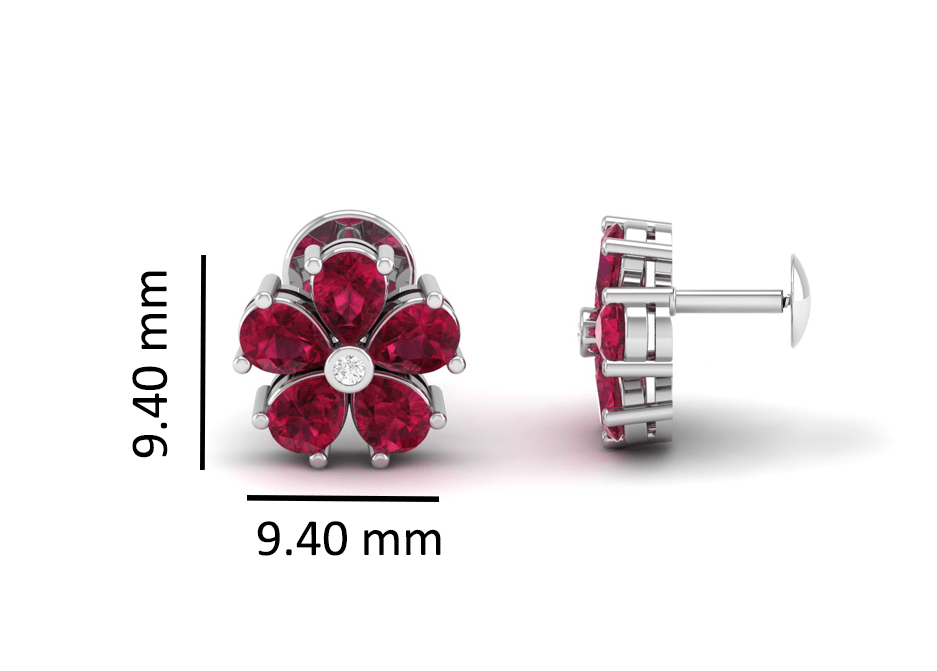 Pure Sterling Silver (92.5% purity)Precious, Beautiful and Designer Stud Earrings with cubic zirconia (AD) stones for Girls and Women