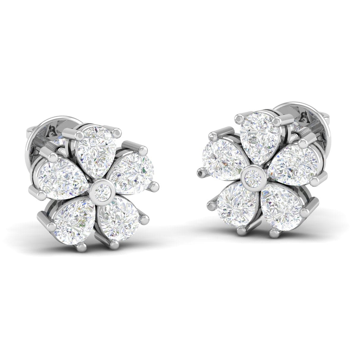 Pure Sterling Silver (92.5% purity)Precious, Beautiful and Designer Stud Earrings with cubic zirconia (AD) stones for Girls and Women