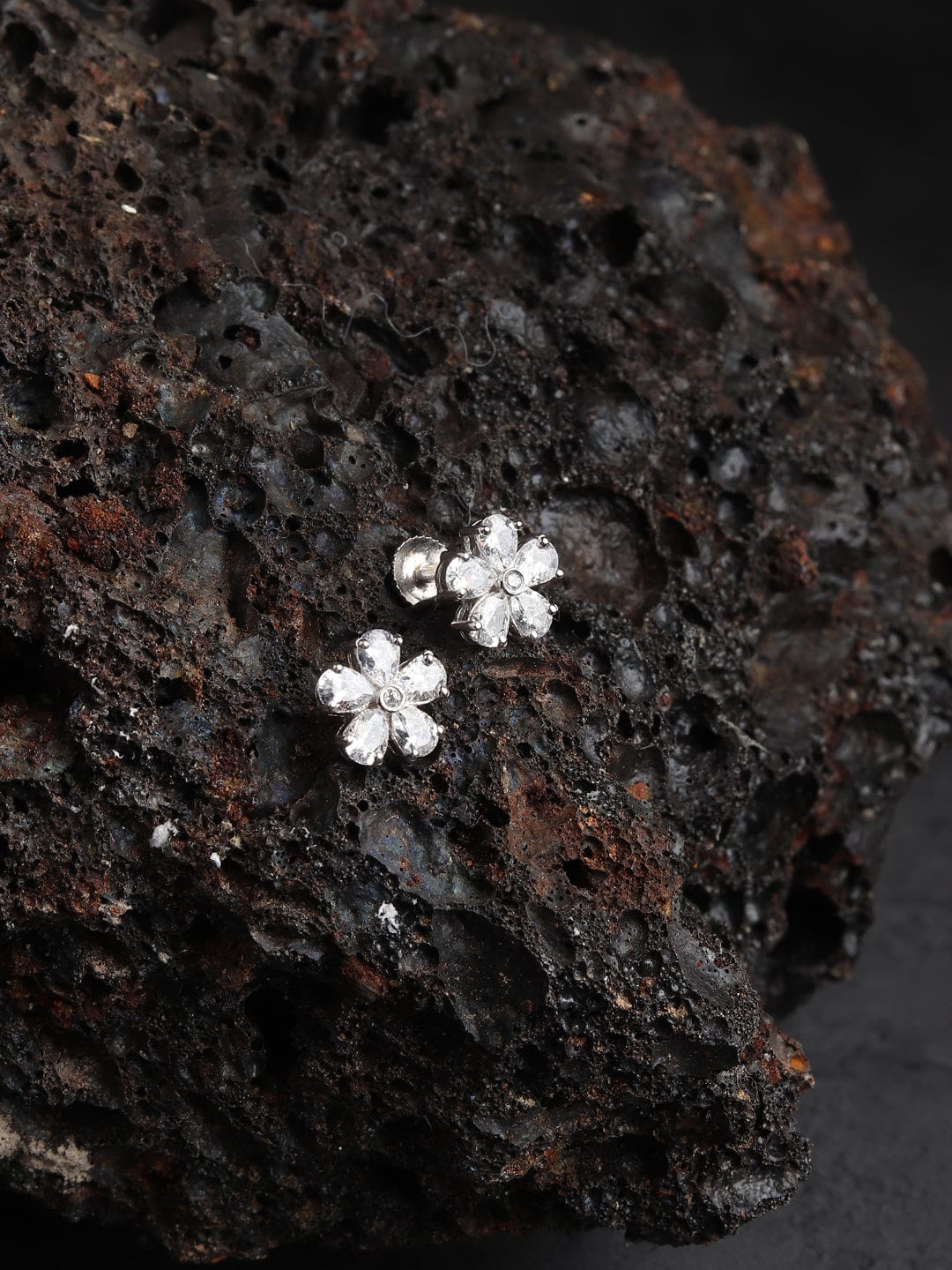 Pure Sterling Silver (92.5% purity)Precious, Beautiful and Designer Stud Earrings with cubic zirconia (AD) stones for Girls and Women