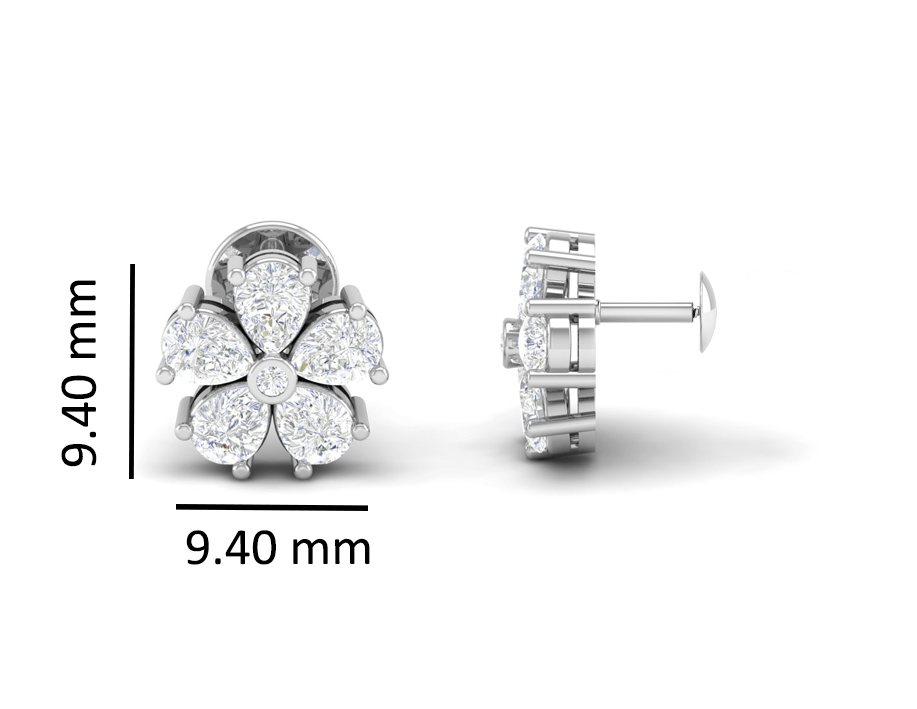 Pure Sterling Silver (92.5% purity)Precious, Beautiful and Designer Stud Earrings with cubic zirconia (AD) stones for Girls and Women