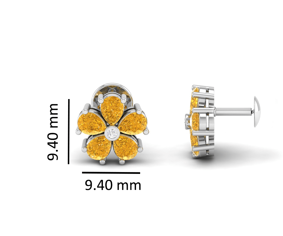 Pure Sterling Silver (92.5% purity)Precious, Beautiful and Designer Stud Earrings with cubic zirconia (AD) stones for Girls and Women