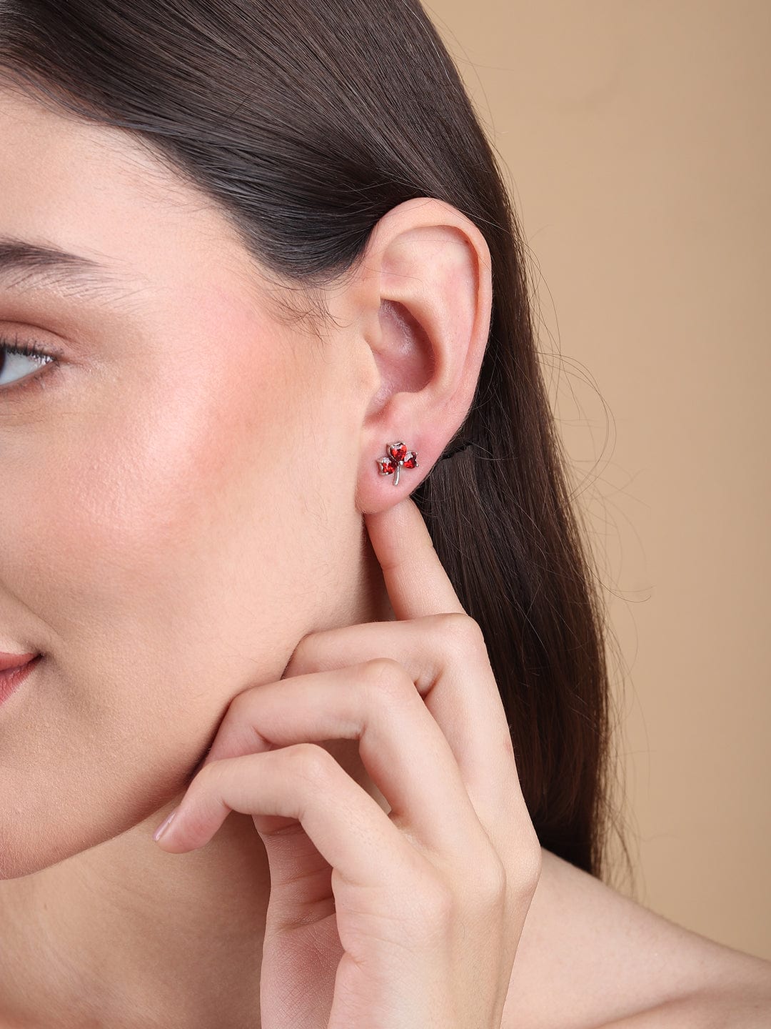 Pure Sterling Silver (92.5% purity)Precious, Beautiful and Designer Stud Earrings with cubic zirconia (AD) stones for Girls and Women