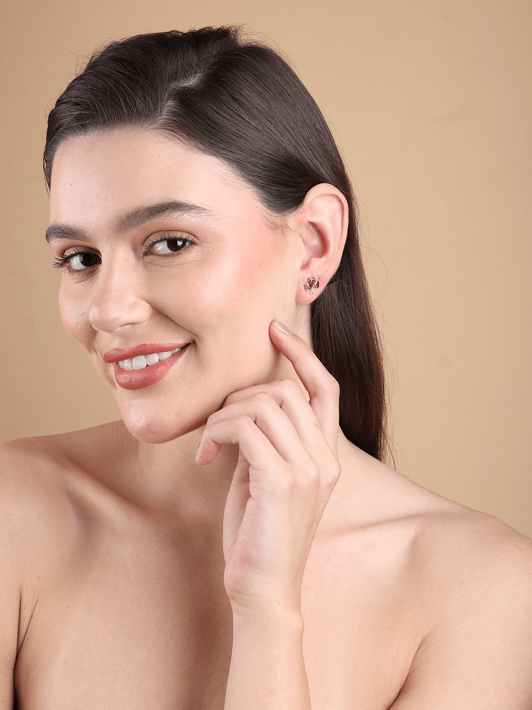 Pure Sterling Silver (92.5% purity)Precious, Beautiful and Designer Stud Earrings with cubic zirconia (AD) stones for Girls and Women