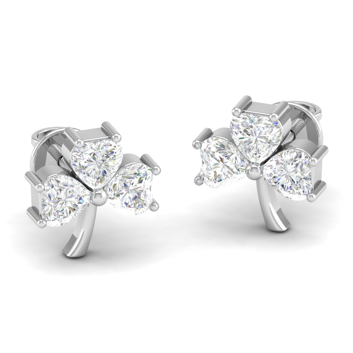 Pure Sterling Silver (92.5% purity)Precious, Beautiful and Designer Stud Earrings with cubic zirconia (AD) stones for Girls and Women