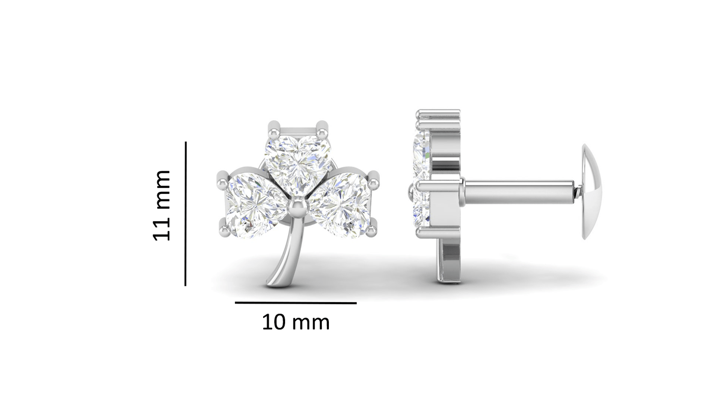 Pure Sterling Silver (92.5% purity)Precious, Beautiful and Designer Stud Earrings with cubic zirconia (AD) stones for Girls and Women