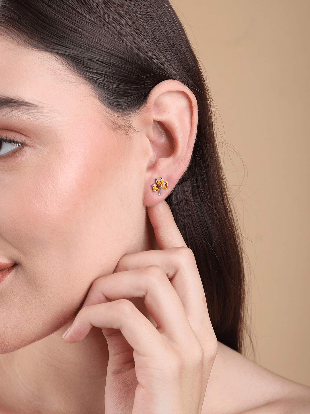 Pure Sterling Silver (92.5% purity)Precious, Beautiful and Designer Stud Earrings with cubic zirconia (AD) stones for Girls and Women