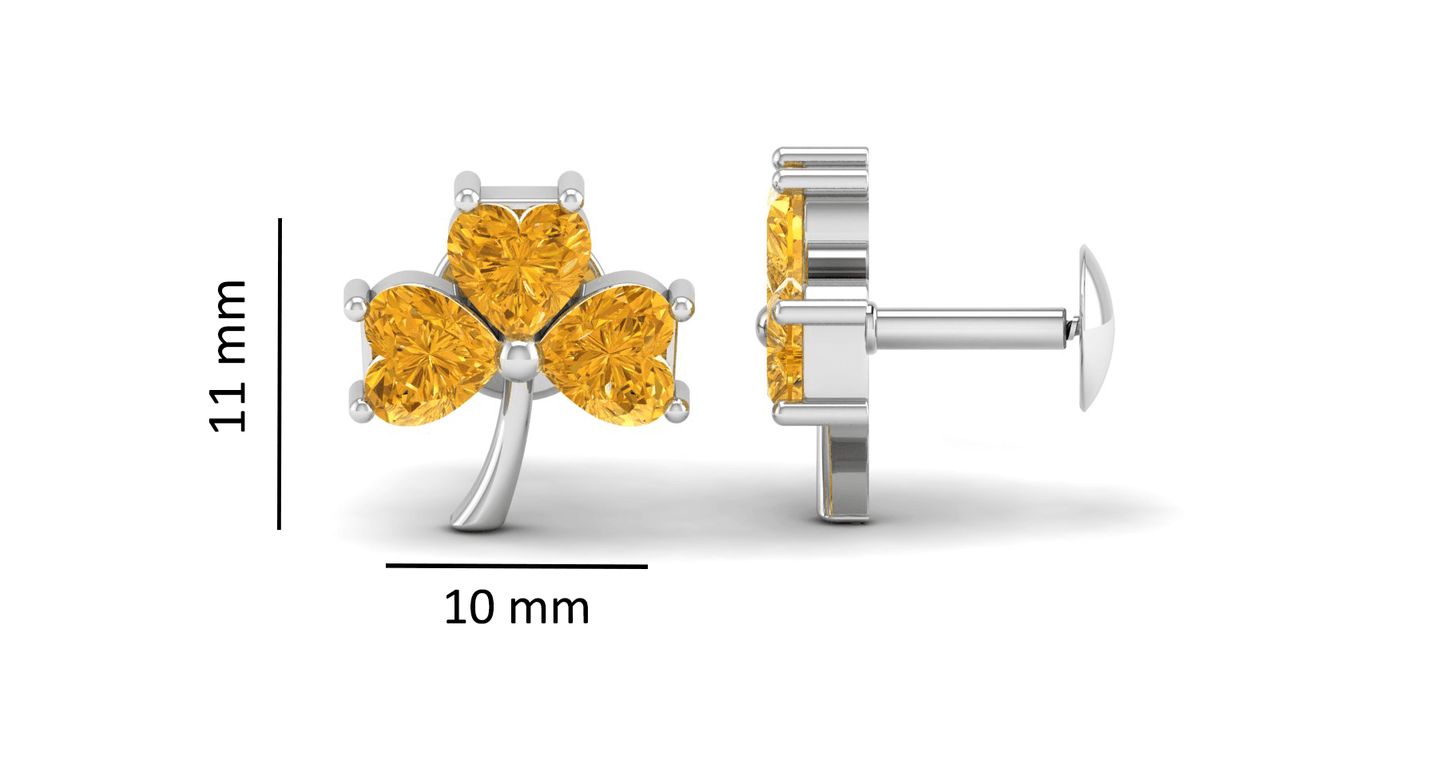 Pure Sterling Silver (92.5% purity)Precious, Beautiful and Designer Stud Earrings with cubic zirconia (AD) stones for Girls and Women