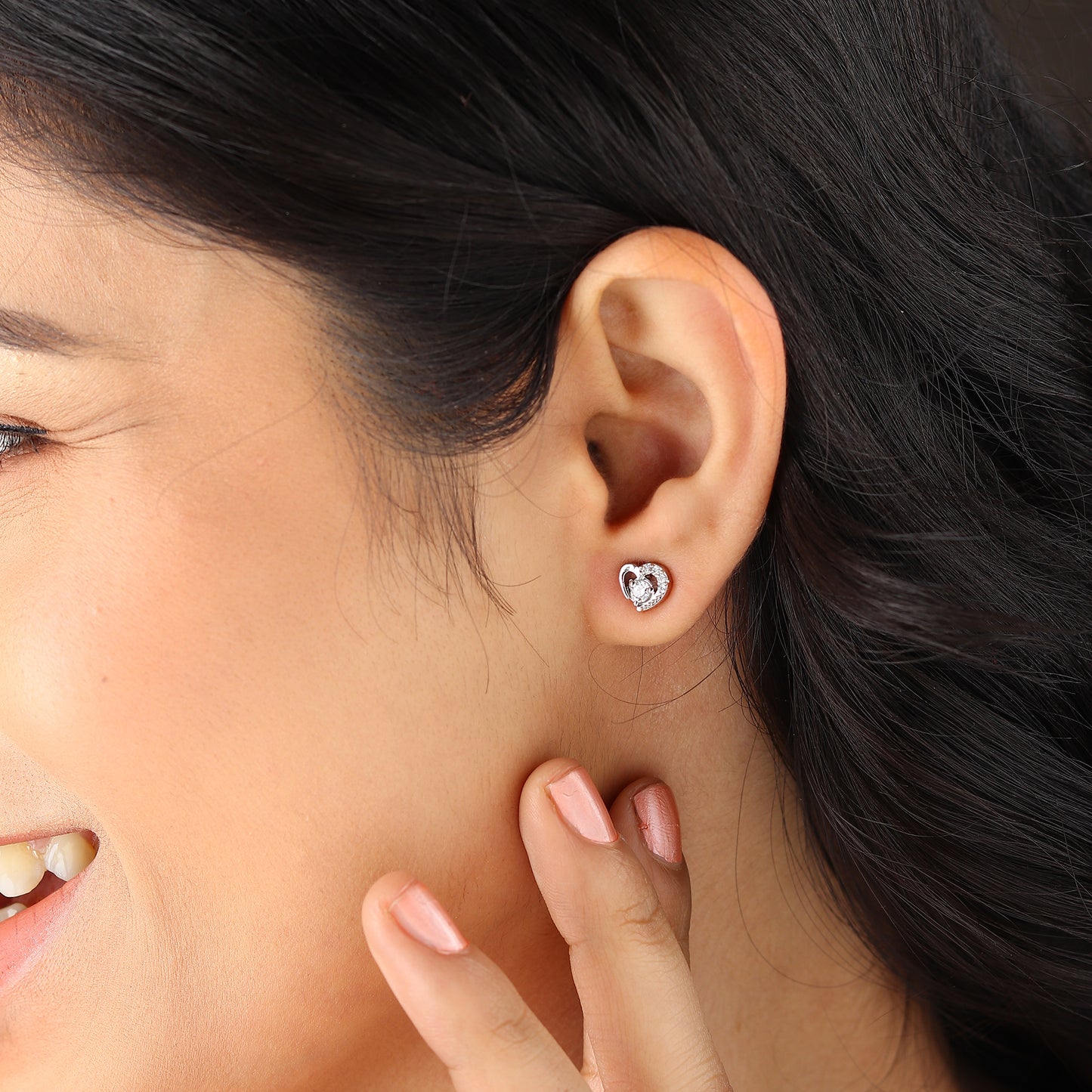 Pure Sterling Silver (92.5% purity)Precious, Beautiful and Designer Stud Earrings with cubic zirconia (AD) stones for Girls and Women