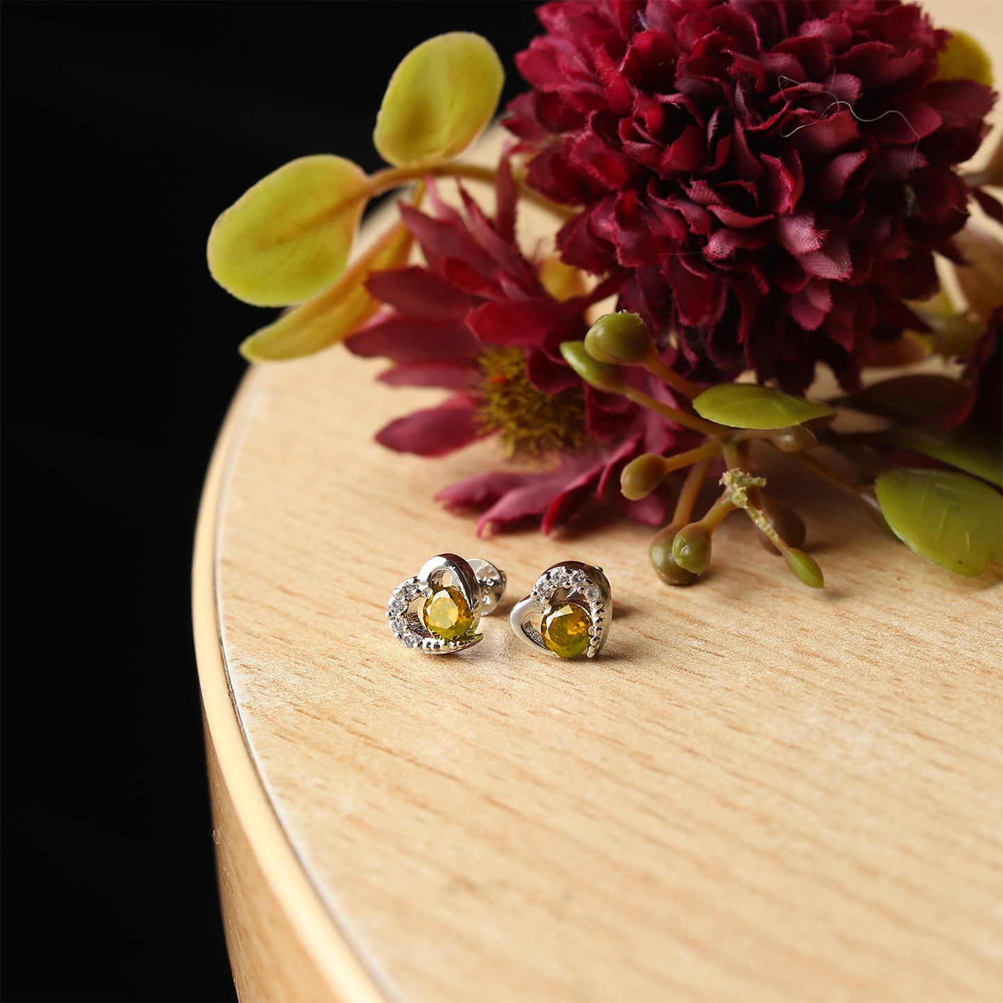 Pure Sterling Silver (92.5% purity)Precious, Beautiful and Designer Stud Earrings with cubic zirconia (AD) stones for Girls and Women
