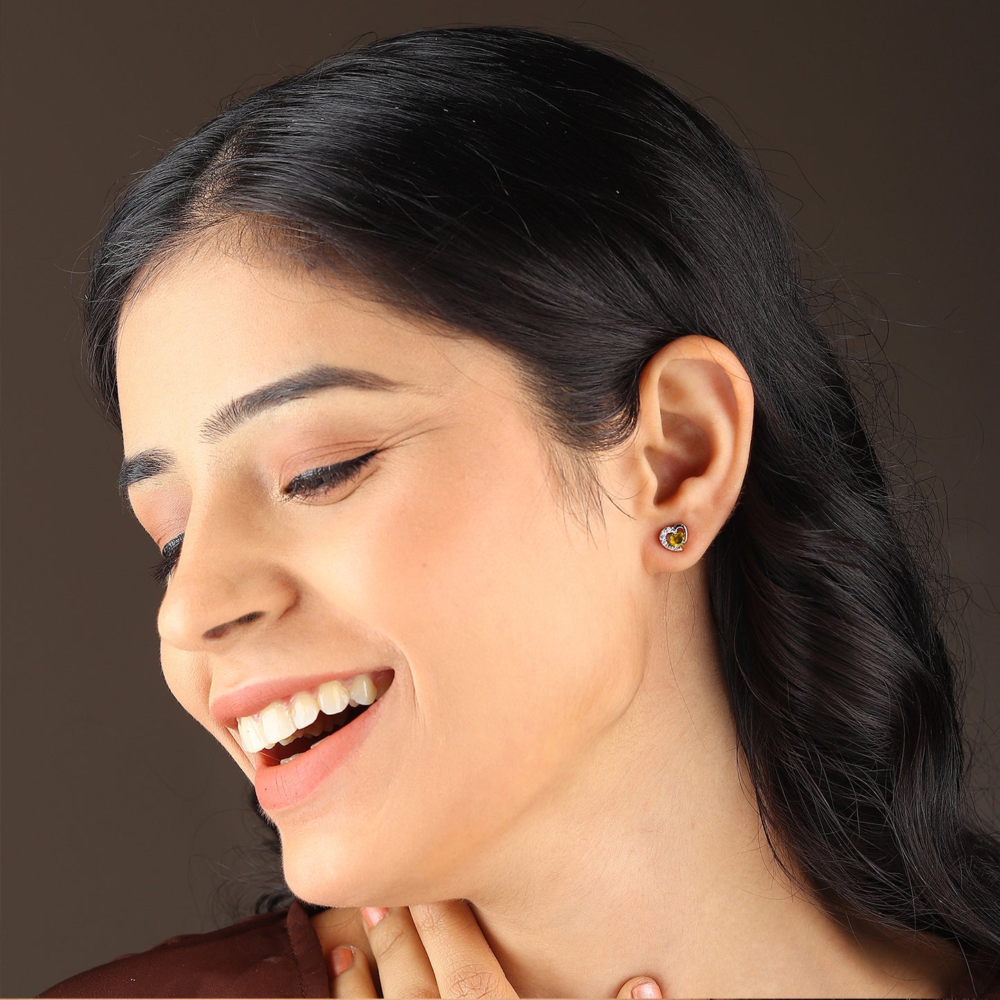 Pure Sterling Silver (92.5% purity)Precious, Beautiful and Designer Stud Earrings with cubic zirconia (AD) stones for Girls and Women